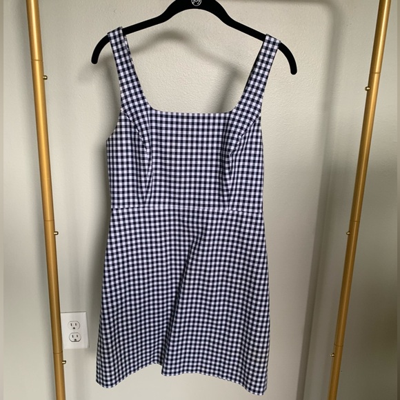 Favorite Daughter The Breakup Dress in Navy Gingham - Picture 1 of 6